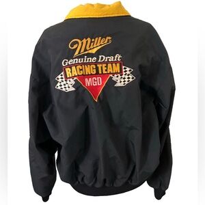 Nascar Miller Racing Black Jacket with Yellow Accents